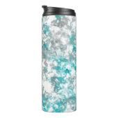 ターコイズグレーと白の大理石のテクスチャ タンブラー (回転右)