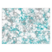 ターコイズグレーと白の大理石のテクスチャ テーブルクロス (正面(横))