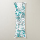 ターコイズグレーと白の大理石のテクスチャ ボディピロー (正面縦)