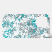 ターコイズグレーと白の大理石のテクスチャ Case-Mate iPhoneケース (裏面 (横))
