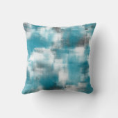 ターコイズグレーホワイト抽象芸術 クッション (裏面)