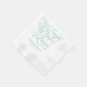 ターコイズグレーマイソウルラブズハート 縁ありカクテルナプキン (角)