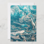 ターコイズグレー抽象芸術日付の保存 セーブザデート (裏面)