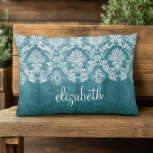 ターコイズグンジーダマスパターンカスタム文字 アクセントクッション