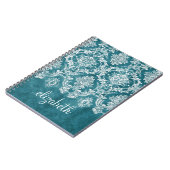 ターコイズグンジーダマスパターンカスタム文字 ノートブック (左側)