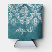 ターコイズグンジーダマスパターンカスタム文字 缶クーラー (正面)