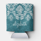 ターコイズグンジーダマスパターンカスタム文字 缶クーラー (裏面)