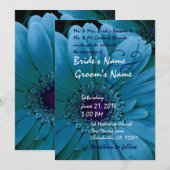 ターコイズゲルベラデイジー結婚式招待状 招待状 (正面/裏面)