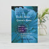 ターコイズゲルベラデイジー結婚式招待状 招待状 (スタンド正面)