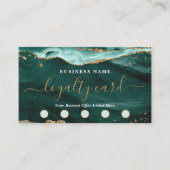 ターコイズゲート金ゴールドグリッタースクリプト5パンチ ロイヤリティカード (正面)