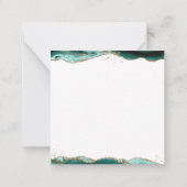 ターコイズゲートGeodeスクリプトモノグラム金ゴールドグリッター ノートカード (裏面)