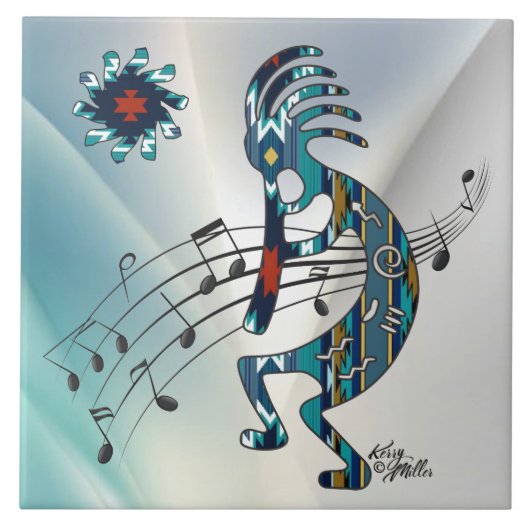 ターコイズココペリセラミックタイル タイル (正面)