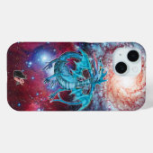 ターコイズコズミックドラゴンケースメイトiPhoneケース Case-Mate iPhoneケース (裏面 (横))