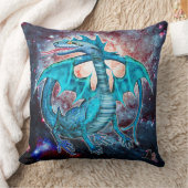 ターコイズコズミックドラゴン クッション (ブランケット)