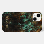 ターコイズコッパーパティーナメタリック Case-Mate iPhoneケース (裏面 (横))