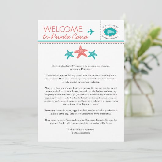ターコイズコーラルスターフィッシュ ドミニカ共和国 ウェルカム 招待状 (スタンド正面)