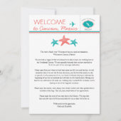 ターコイズコーラルスターフィッシュ メキシコ ウェディング ウェルカム 招待状 (正面)