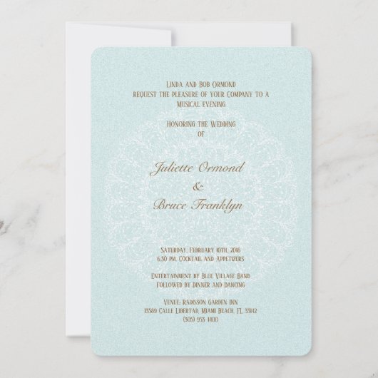 ターコイズゴールデンインディアン-結婚式招待状 招待状 (裏面)