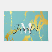 ターコイズゴールデンフォイル ドアマット (正面)