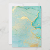 ターコイズゴールドの結婚式招待状 招待状 (裏面)