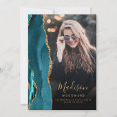 ターコイズゴールドアゲートダークフォトグラデーション発表 招待状 (正面)