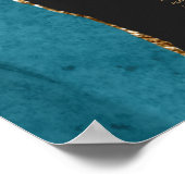 ターコイズゴールドアゲートダーク12テーブル結婚式着席案内 ポスター (角)