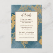 ターコイズゴールドエレガントアブストラクト水彩ウェディング エンクロージャーカード (正面)