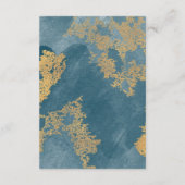 ターコイズゴールドエレガントアブストラクト水彩ウェディング エンクロージャーカード (裏面)