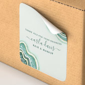 ターコイズゴールドグリッターアゲートジオードビジネスサンクス スクエアシール