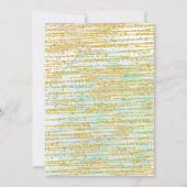 ターコイズゴールドグリッター バブルズ＆ブリュー 大人の誕生日 招待状 (裏面)