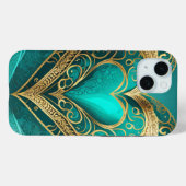 ターコイズゴールドハート Case-Mate iPhoneケース (裏面 (横))