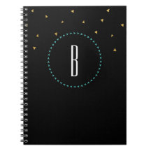 ターコイズゴールドブラックトライアングル モダンノートブックジャーナル