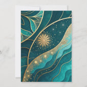 ターコイズゴールドマーブルグリッターエレガントウェディング 招待状 (裏面)