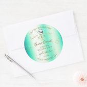 ターコイズゴールド装飾オーナメント製品ラベルロゴ ラウンドシール (封筒)