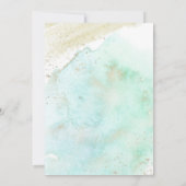 ターコイズゴールド 私たちはいまだに 海 結婚記念日 招待状 (裏面)