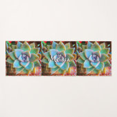 ターコイズサボテン撮影名前をカスタムする スタイリッシュ ヨガマット (正面(横))