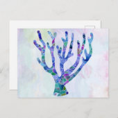 ターコイズサンゴモザイクシーグラスシルエット ポストカード (正面/裏面)