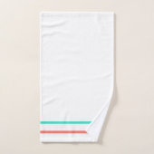 ターコイズサンゴ幾何ストライプパターン バスタオルセット (ハンドタオル)