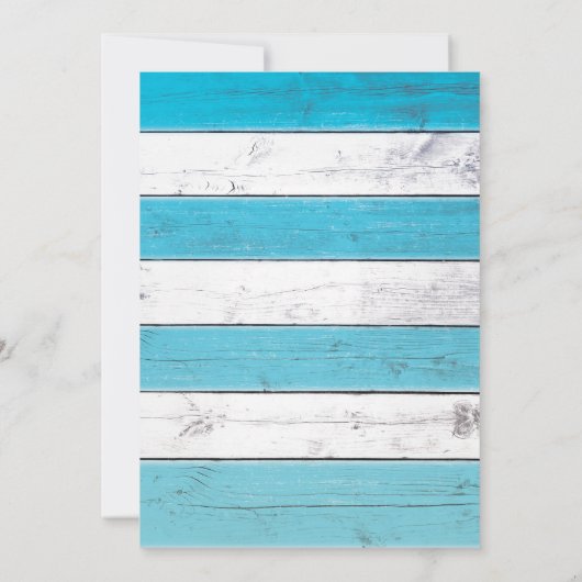 ターコイズサンディは招待を結婚している塩辛いキスをつま先で触ます 招待状 (裏面)