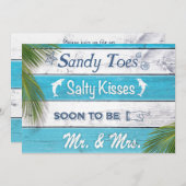 ターコイズサンディトゥーズサルティキス婚約パーティ 招待状 (正面/裏面)