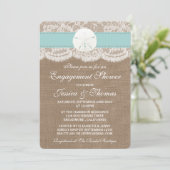 ターコイズサンドドルビーチ婚約シャワー 招待状 (スタンド正面)