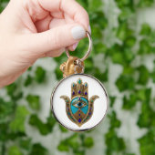 ターコイズサードアイハムザ キーホルダー (手)