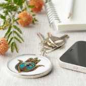 ターコイズサードアイハムザ キーホルダー (側面)