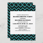 ターコイズシェブロングリッターバチェロレッテ 招待状 (正面/裏面)