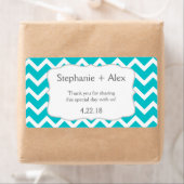 ターコイズシェブロン水カスタマイズ瓶- it! ラベル (インサイチュ)