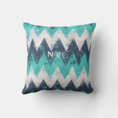 ターコイズシェブロン クッション (裏面)