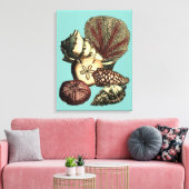 ターコイズシェルアンドレッドコーラルコレクション キャンバスプリント (インサイチュ (リビング))