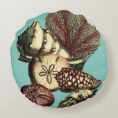 ターコイズシェルアンドレッドコーラルコレクション ラウンドクッション (裏面)