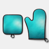 ターコイズシックアクアブルー 鍋つかみ&鍋敷きセット (正面)