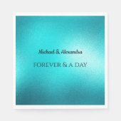 ターコイズシックアクア結婚ブルー スタンダードランチョンナプキン (正面)